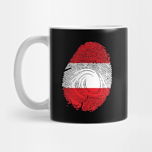 Flag of Austria in fingerprint Mug